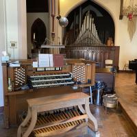 The organ console.