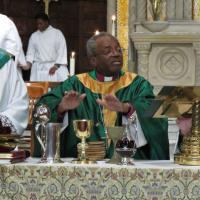 Presiding Bishop Michael Curry celebrates the Eucharist at St. Paul's, Paterson. SHARON SHERIDAN PHOTO