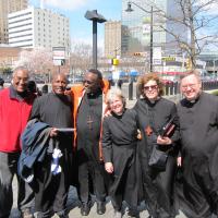 Clergy  in the Good Friday "Way to Calvary" walk in downtown Newark