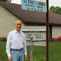 Gary Eng outside St. Paul's, North Arlington. NINA NICHOLSON PHOTO