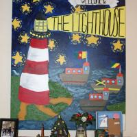 This painting hangs in the dining room of The Lighthouse.