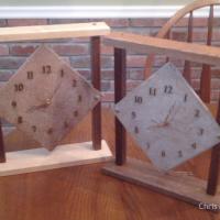 Chris Martin made these clocks from tiles.
