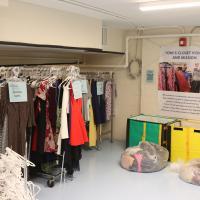 There is space in the renovated undercroft for Toni's closet to store some of its inventory.