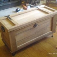 Chris Martin repurposed tongue-and-groove boards into a chest.