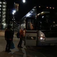 WASHINGTON: Marchers board the Newark bus before the 6 AM departure. NINA NICHOLSON PHOTO