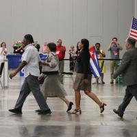 July 11: The Cuban deputation is escorted onto the floor of the House of Deputies. NINA NICHOLSON PHOTO