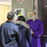 In Newark Penn Station, commuters line up to receive ashes from Bishop Mark Beckwith. NINA NICHOLSON PHOTO