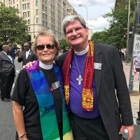 The Rev. Diana Wilcox with Bishop Chip Stokes of the Diocese of New Jersey. PHOTO COURTESY DIANA WILCOX