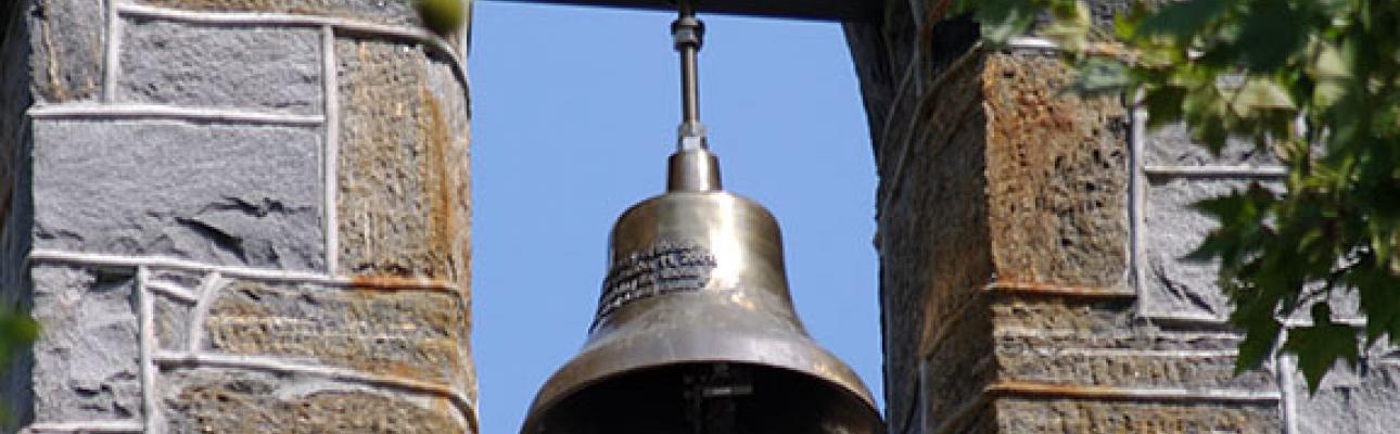 Bell presented to All Saints' by its 9/11 Support Group. NINA NICHOLSON PHOTO