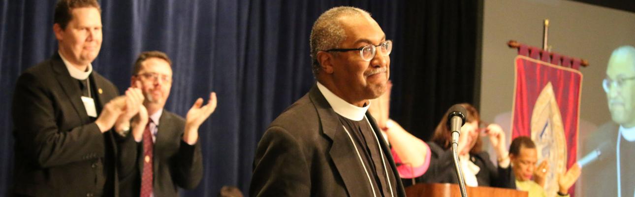 Canon Jacobs being recognized at his final Diocesan Convention, Feb. 1, 2019. NINA NICHOLSON PHOTO