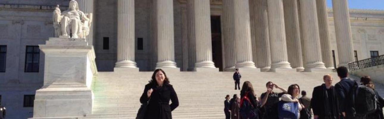 Diane Sammons in front of the U.S. Supreme Court building, February 2012.