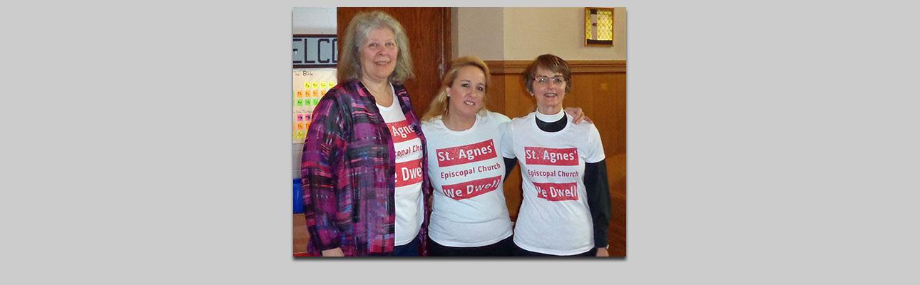 St. Agnes' Listening Excursion team members, l-r: Michelle Borden, Nancy MacDonald and Deacon Deborah Drake. Not pictured: Amy Allen.