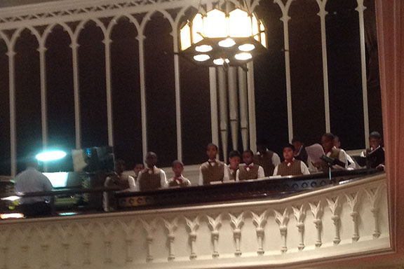 The Newark Boys Choir singing at the Cathedral