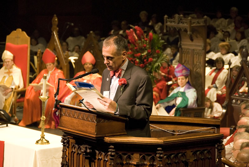 Michael Francaviglia reading at Bishop Beckwith's consecration