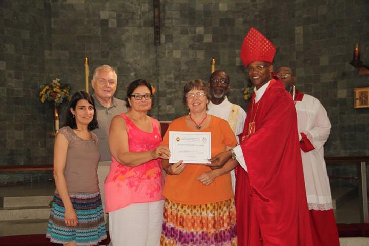 Members of St. John's in Montclair with Bishop Julio Murray of Panama.