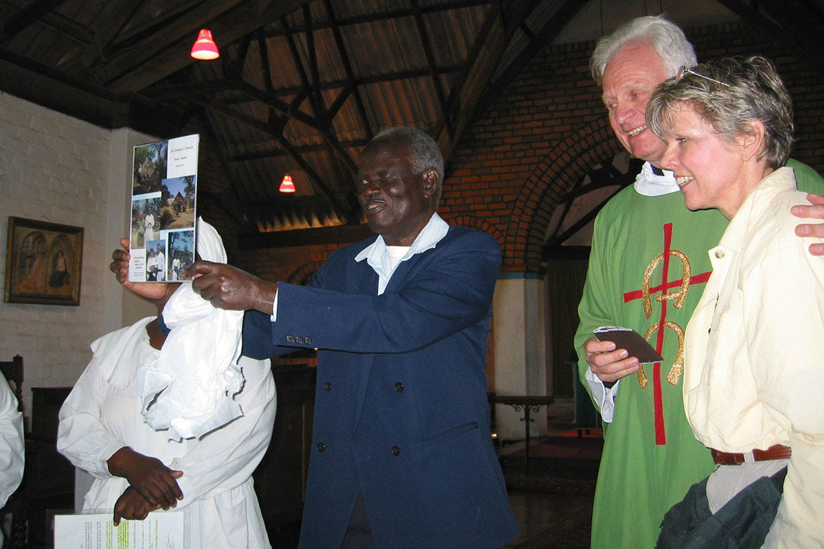 The Rev. Canon Wade Renn and Mary Ann Renn on a return visit to St. George’s Church, Kabwe, Zambia  in 2003. PHOTO COURTESY THE REV. CANON WADE RENN