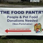 St. Agnes', Little Falls food pantry sign