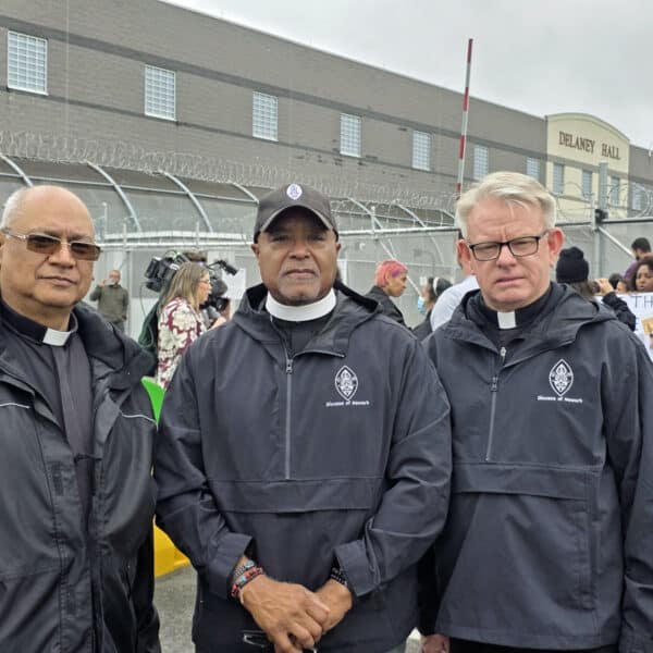 Hernandez, Dredden and Muller outside Delaney Hall