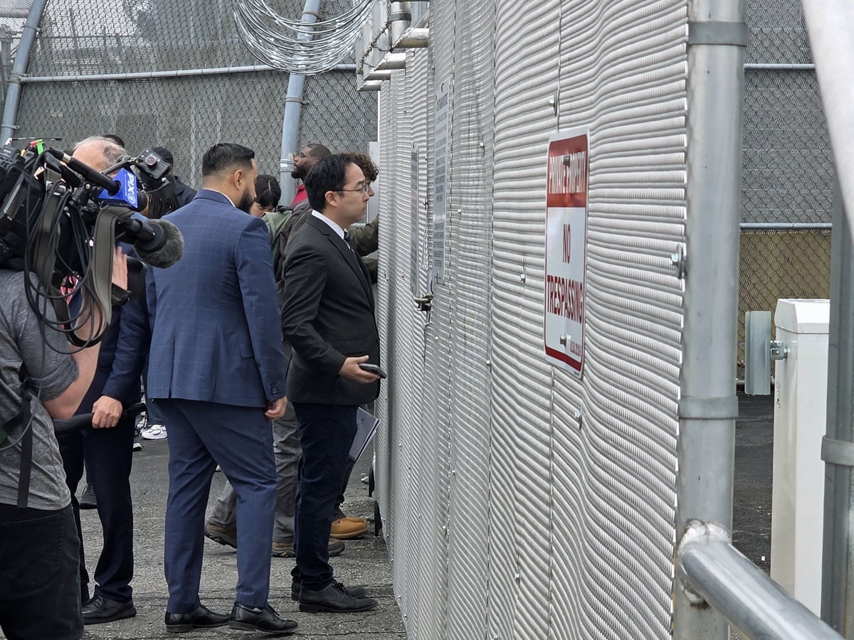 After some persistence, Senator Andy Kim eventually gained admittance to Delaney Hall to inspect the facility. GEORGE DREDDEN PHOTO